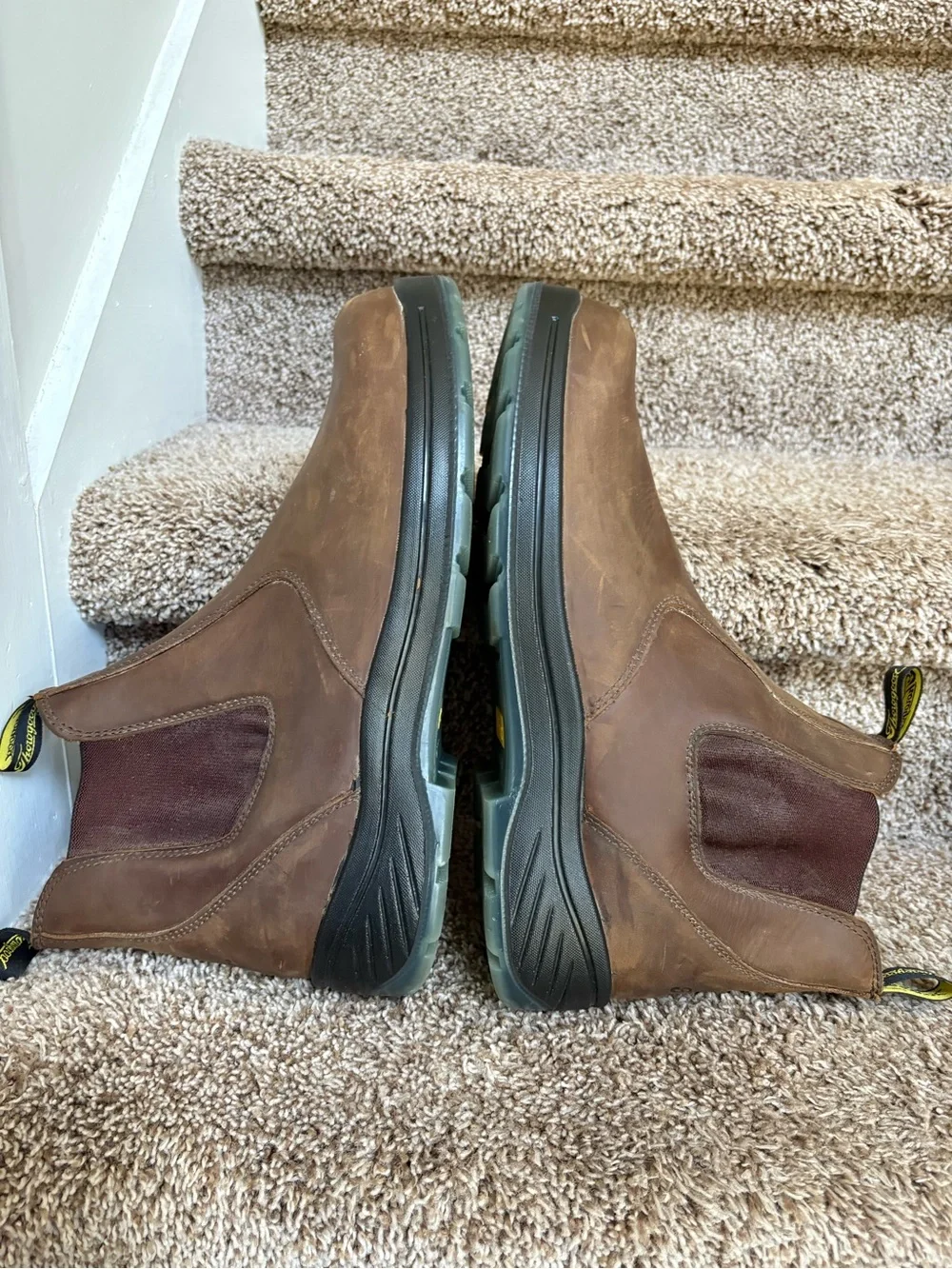 Thorogood Men's Brown Leather Slip-On Chelsea Work Boots